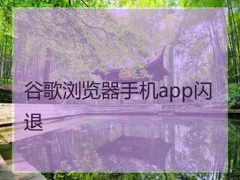 谷歌浏览器手机app闪退