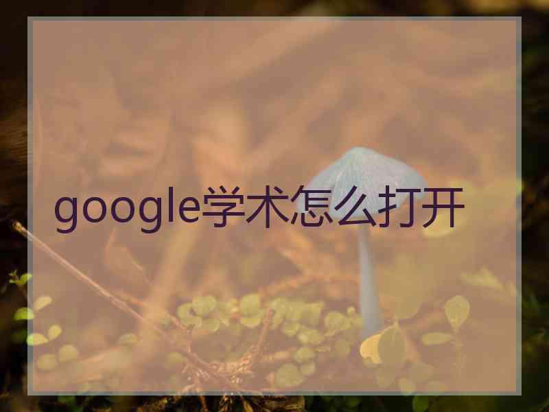 google学术怎么打开