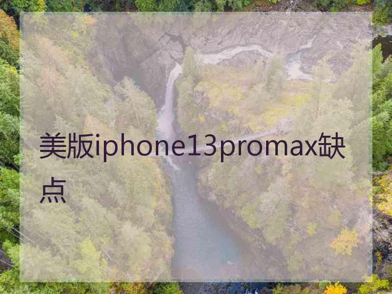 美版iphone13promax缺点