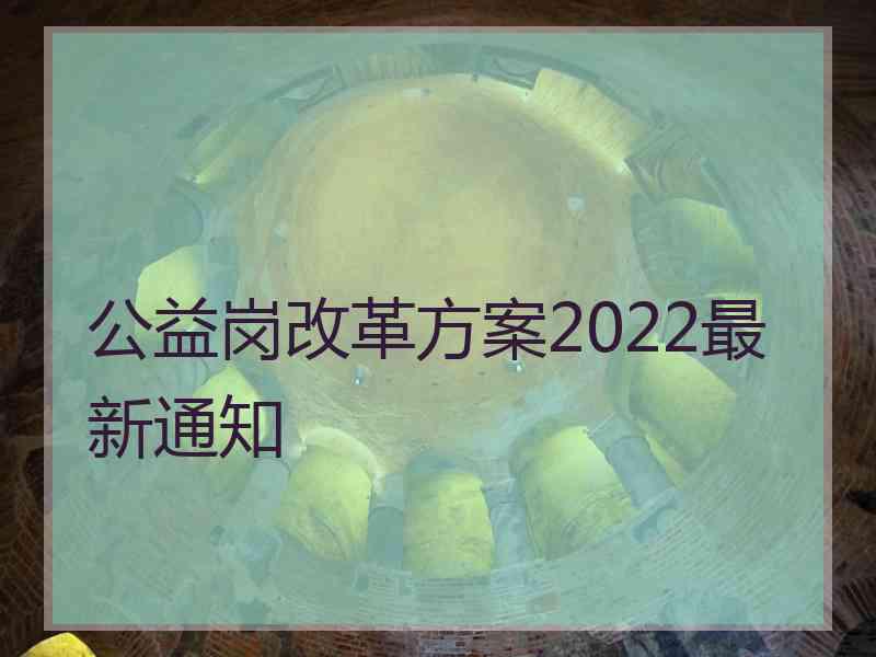 公益岗改革方案2022最新通知