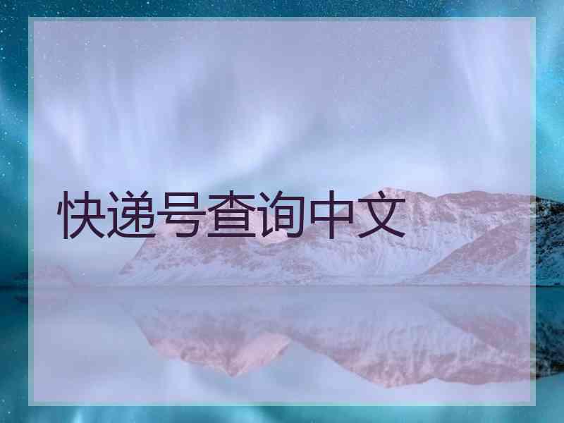 快递号查询中文