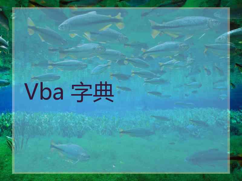 Vba 字典