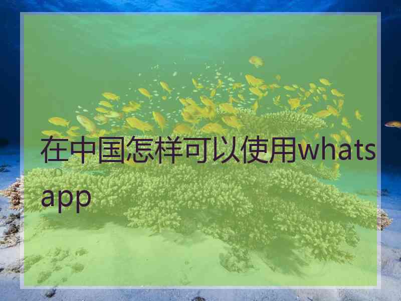 在中国怎样可以使用whatsapp