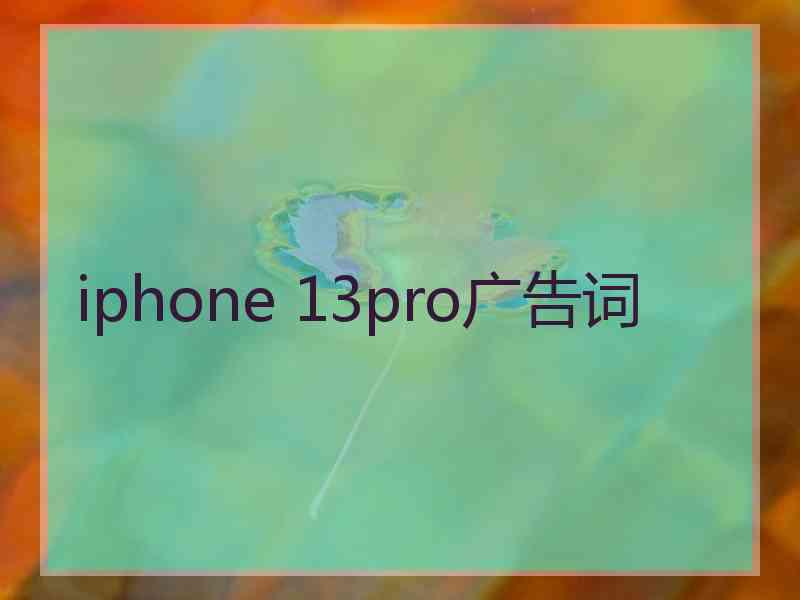 iphone 13pro广告词