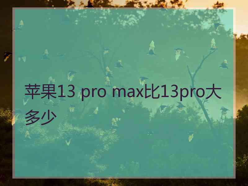 苹果13 pro max比13pro大多少