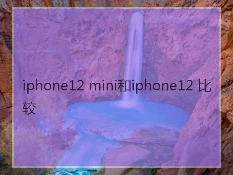 iphone12 mini和iphone12 比较