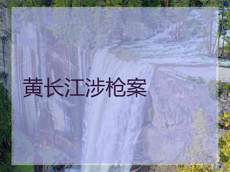 黄长江涉枪案