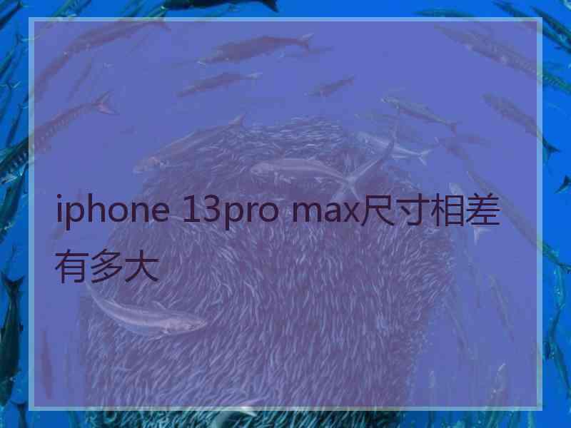 iphone 13pro max尺寸相差有多大