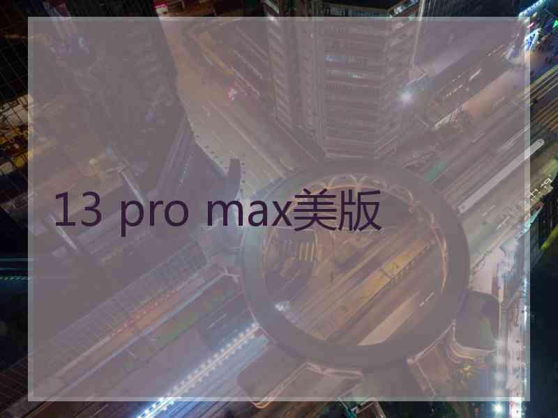 13 pro max美版