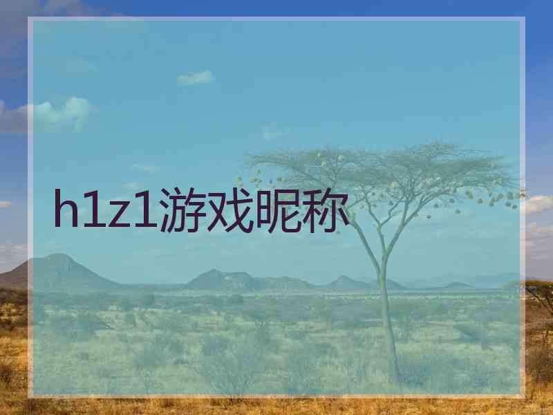 h1z1游戏昵称