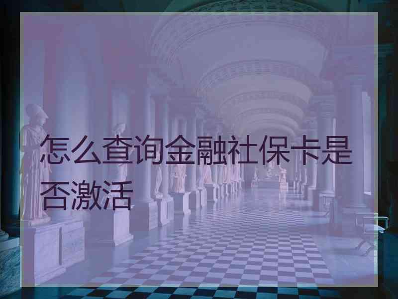 怎么查询金融社保卡是否激活