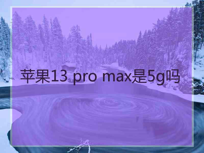 苹果13 pro max是5g吗