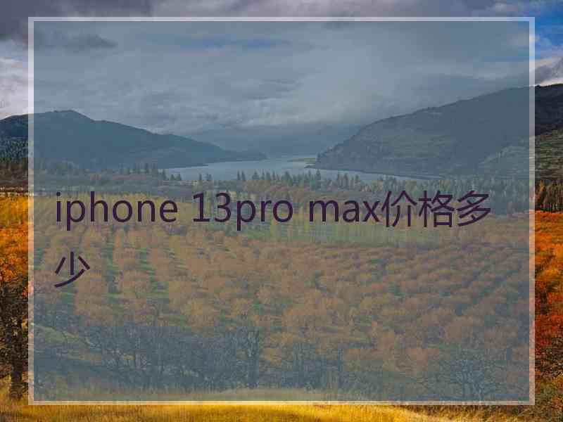 iphone 13pro max价格多少