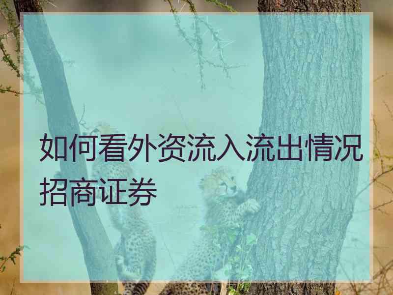 如何看外资流入流出情况招商证券