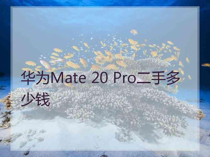 华为Mate 20 Pro二手多少钱