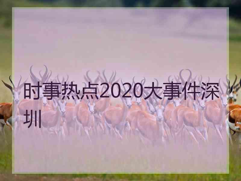 时事热点2020大事件深圳