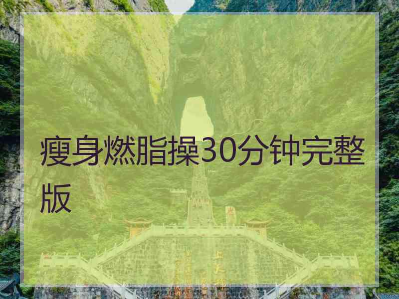 瘦身燃脂操30分钟完整版