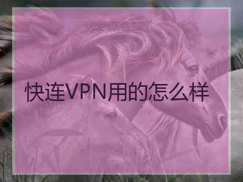 快连VPN用的怎么样