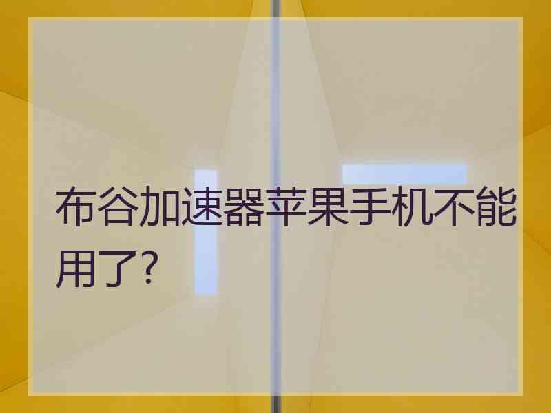 布谷加速器苹果手机不能用了?