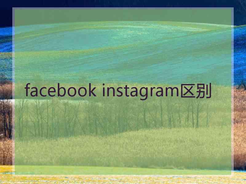 facebook instagram区别