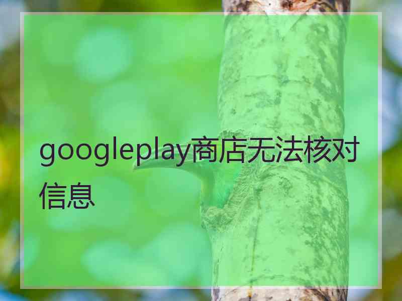 googleplay商店无法核对信息