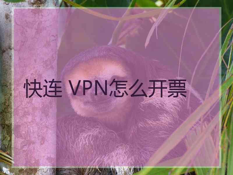 快连 VPN怎么开票