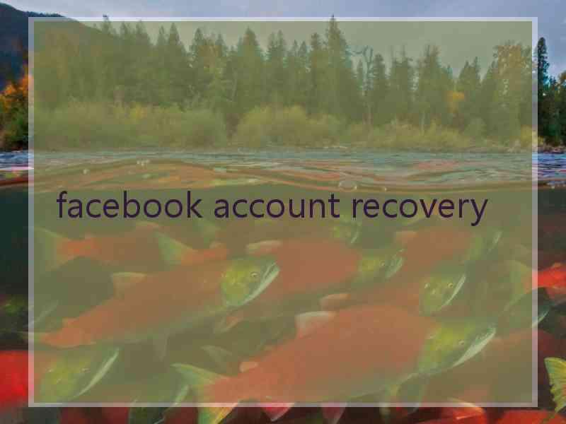 facebook account recovery