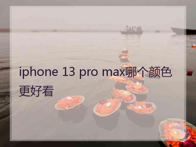 iphone 13 pro max哪个颜色更好看