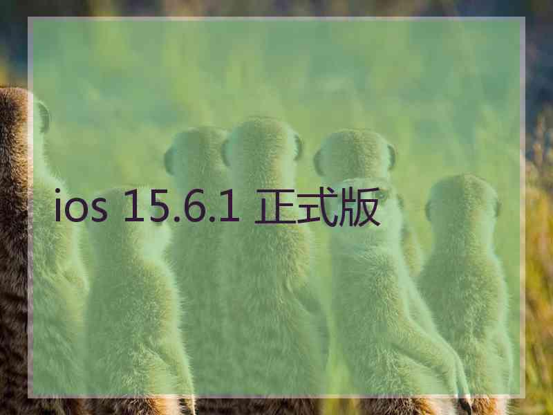 ios 15.6.1 正式版