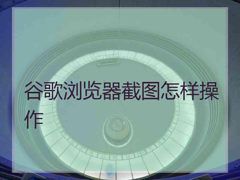 谷歌浏览器截图怎样操作