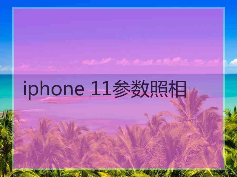 iphone 11参数照相