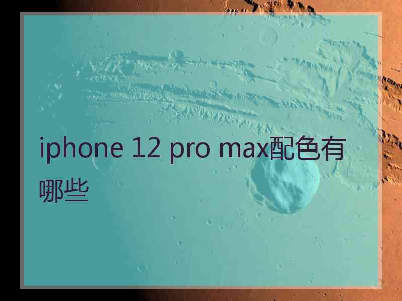 iphone 12 pro max配色有哪些