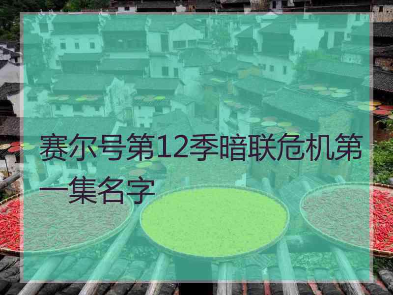 赛尔号第12季暗联危机第一集名字