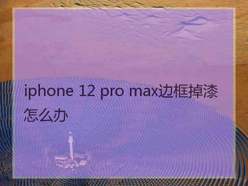 iphone 12 pro max边框掉漆怎么办