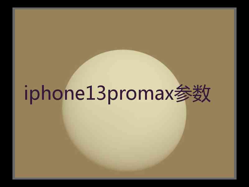 iphone13promax参数