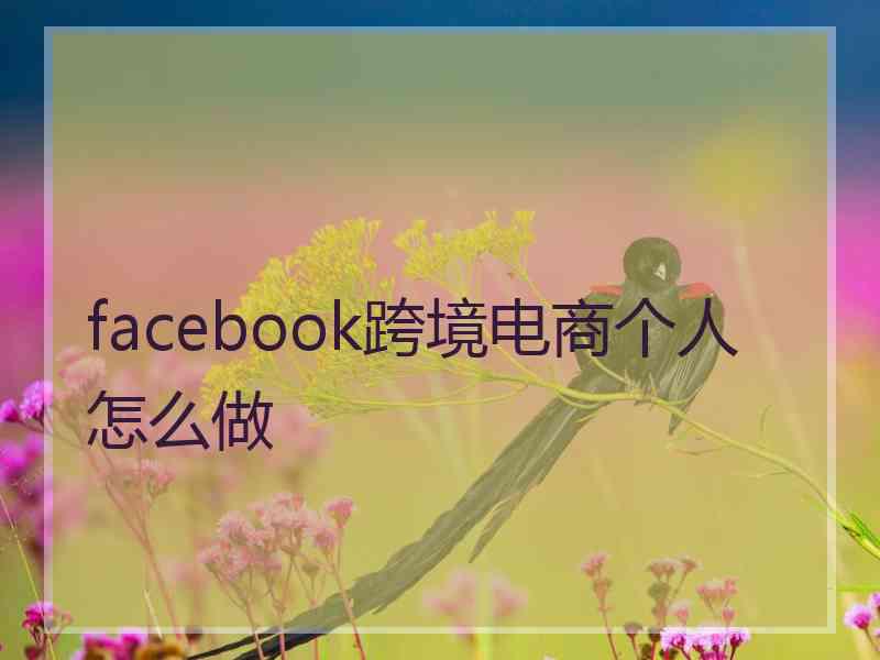 facebook跨境电商个人怎么做