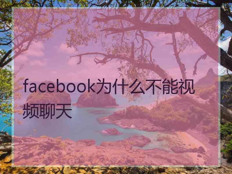 facebook为什么不能视频聊天