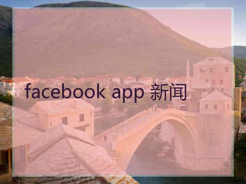 facebook app 新闻