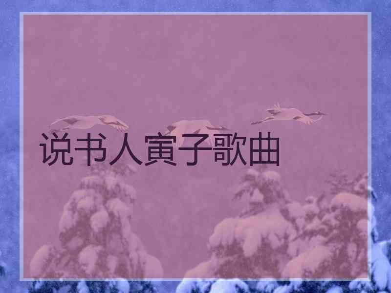 说书人寅子歌曲