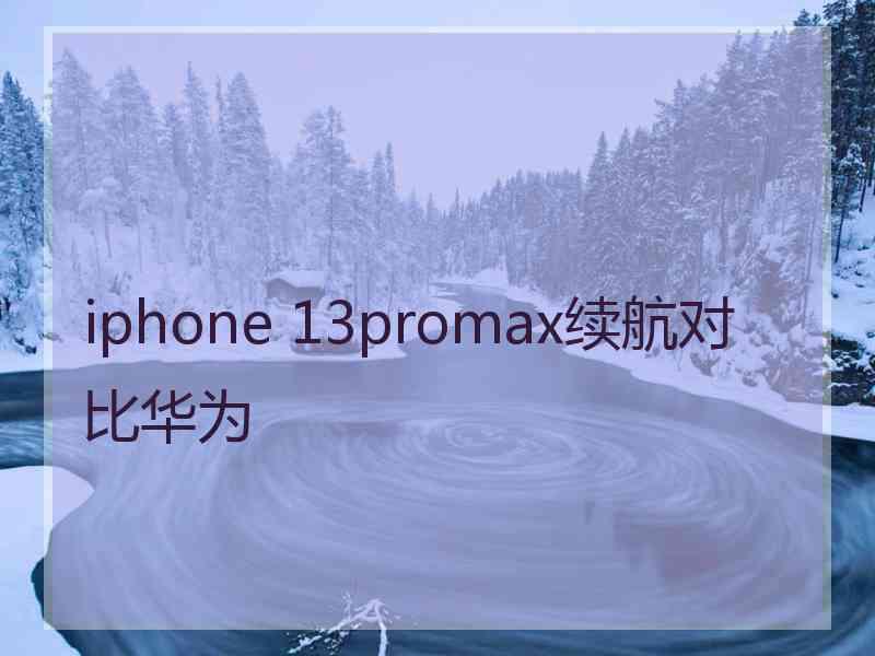 iphone 13promax续航对比华为