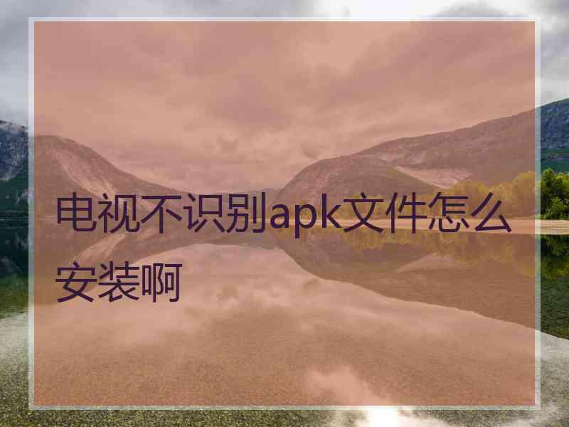 电视不识别apk文件怎么安装啊