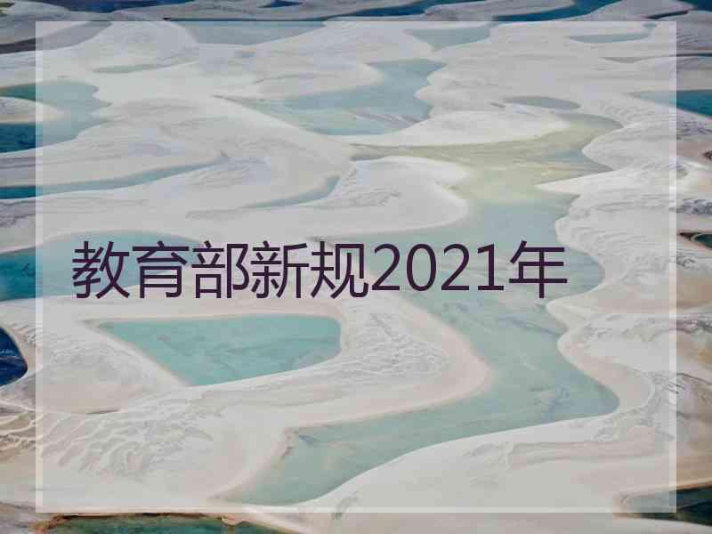 教育部新规2021年