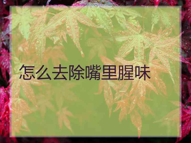 怎么去除嘴里腥味