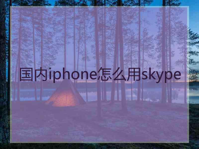 国内iphone怎么用skype