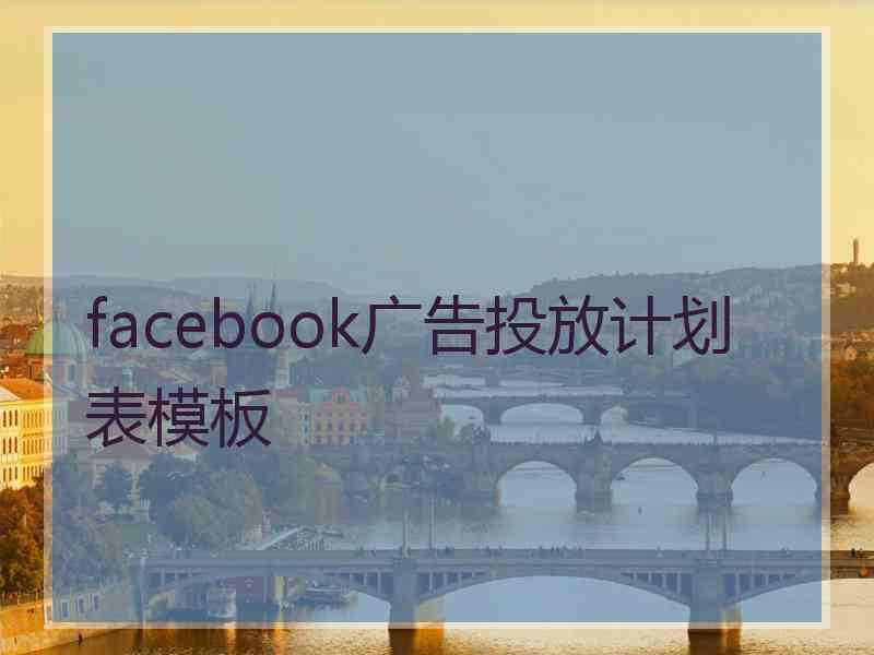 facebook广告投放计划表模板