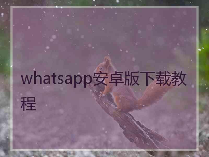 whatsapp安卓版下载教程