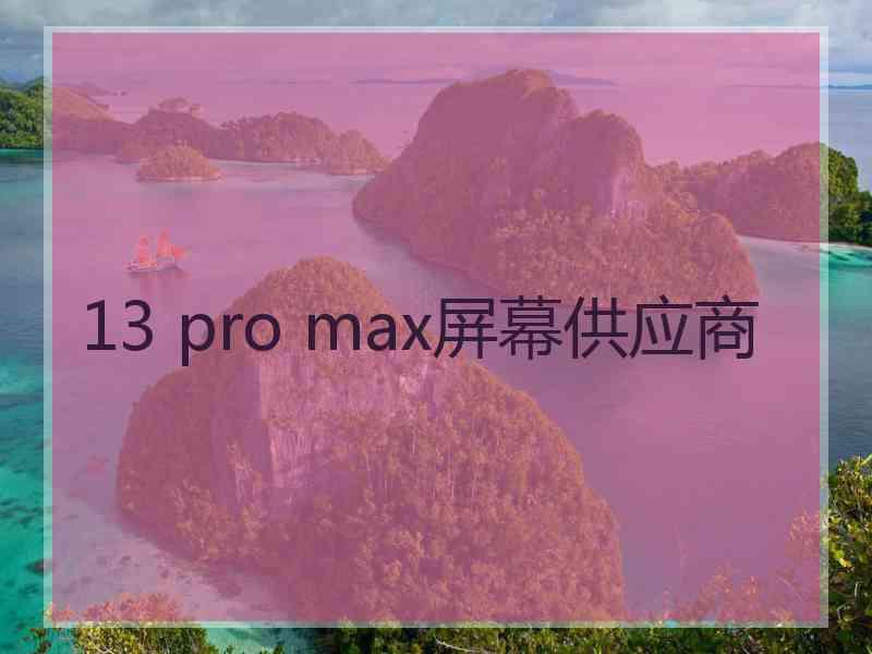 13 pro max屏幕供应商