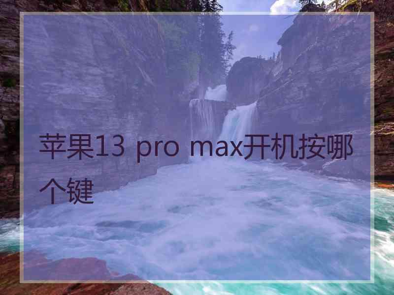 苹果13 pro max开机按哪个键