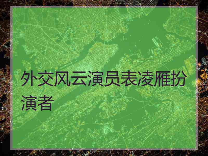 外交风云演员表凌雁扮演者