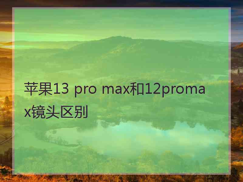 苹果13 pro max和12promax镜头区别